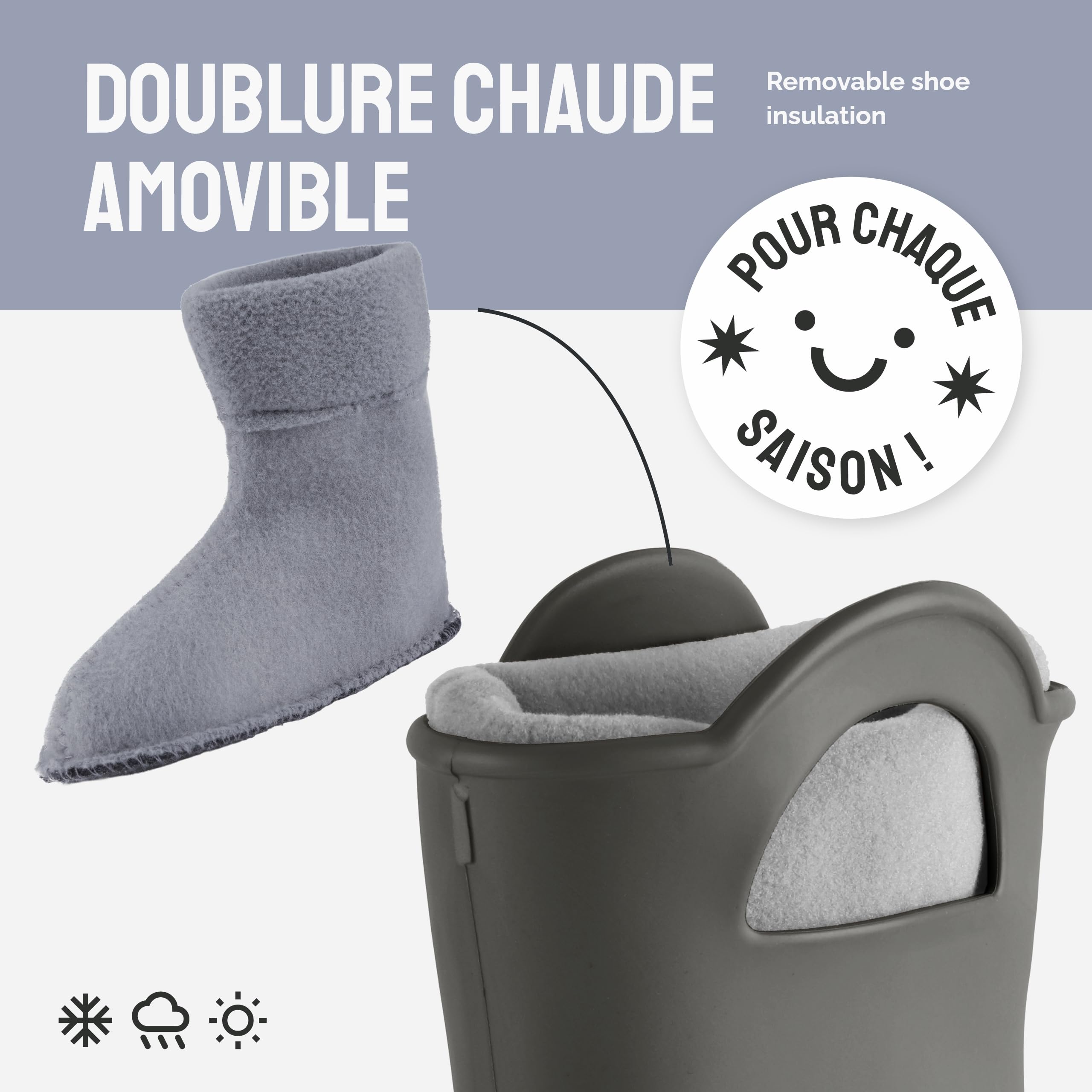 Ladeheid Bottes de pluie femme légères imperméables en mousse EVA avec doublure chaude motif grenouille semelle antidérapante poignées faciles à enfiler LA-CA-12