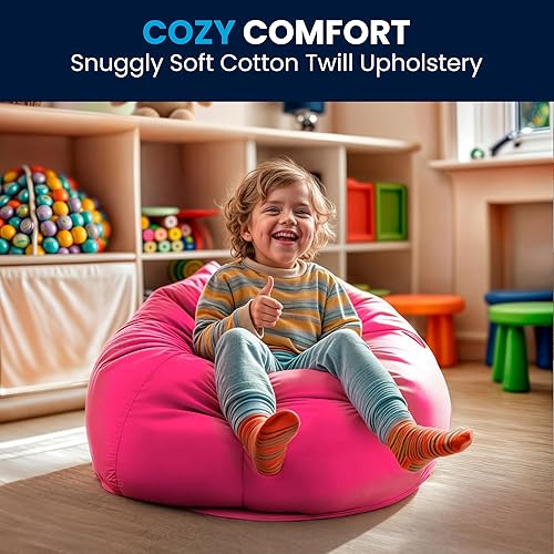 Miniatura 18 de Flash Furniture Dillon - Puf de sherpa, silla clásica recargable para niños y adolescentes, pequeña, natural Negro -,Negro Peludo,Blush