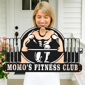 Custom Fitness Club Sign Wall Art - Modern Metal Home Decor for Gym and Room Decoration