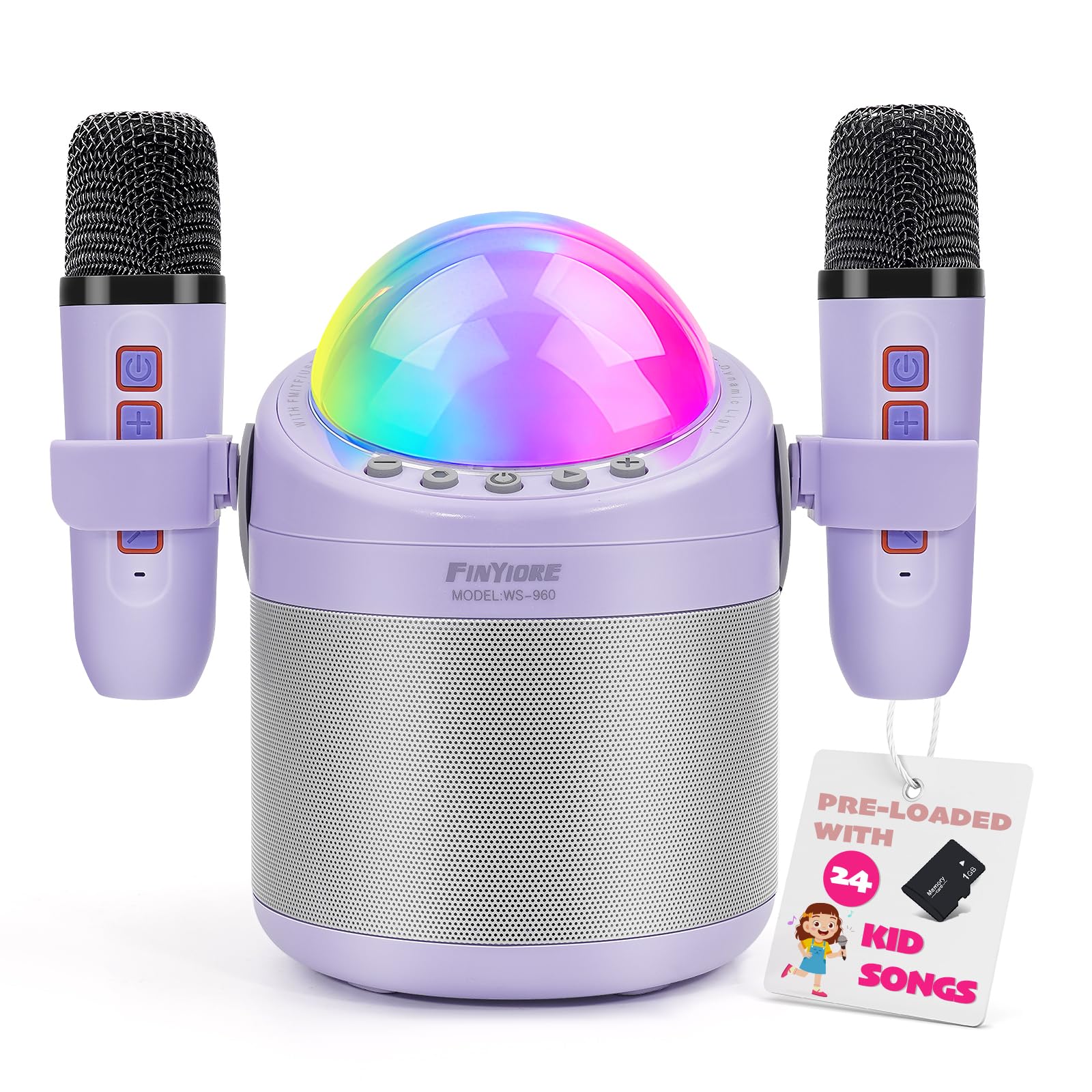 Karaoke Machine for Kids Adults Portable Bluetooth Speaker with Wireless Microphone Stereo Sound Enhanced Bass Kids Birthday Gifts for Girls Boys Ages