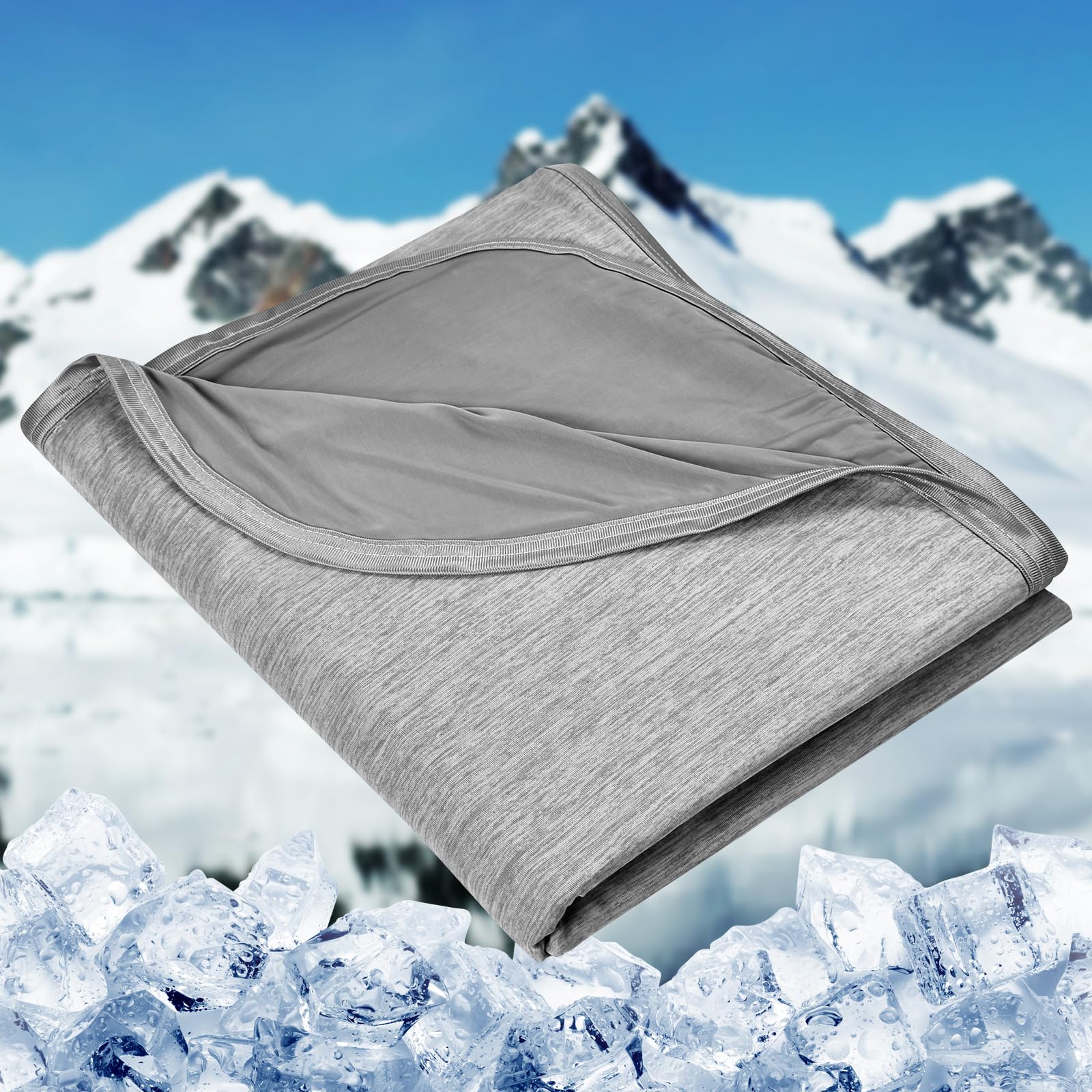HOMFINE Cooling Blanket for Hot Sleepers Throw, Grey 50"x70"