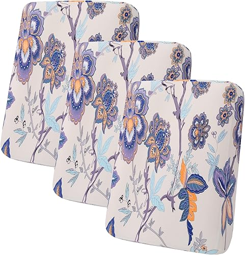 Miniatura 84 de hyha Fundas de cojín de sofá estampadas, fundas de sofá florales lavables para sofá de 3 cojines, fundas de cojín elásticas con patrón de Rojo y