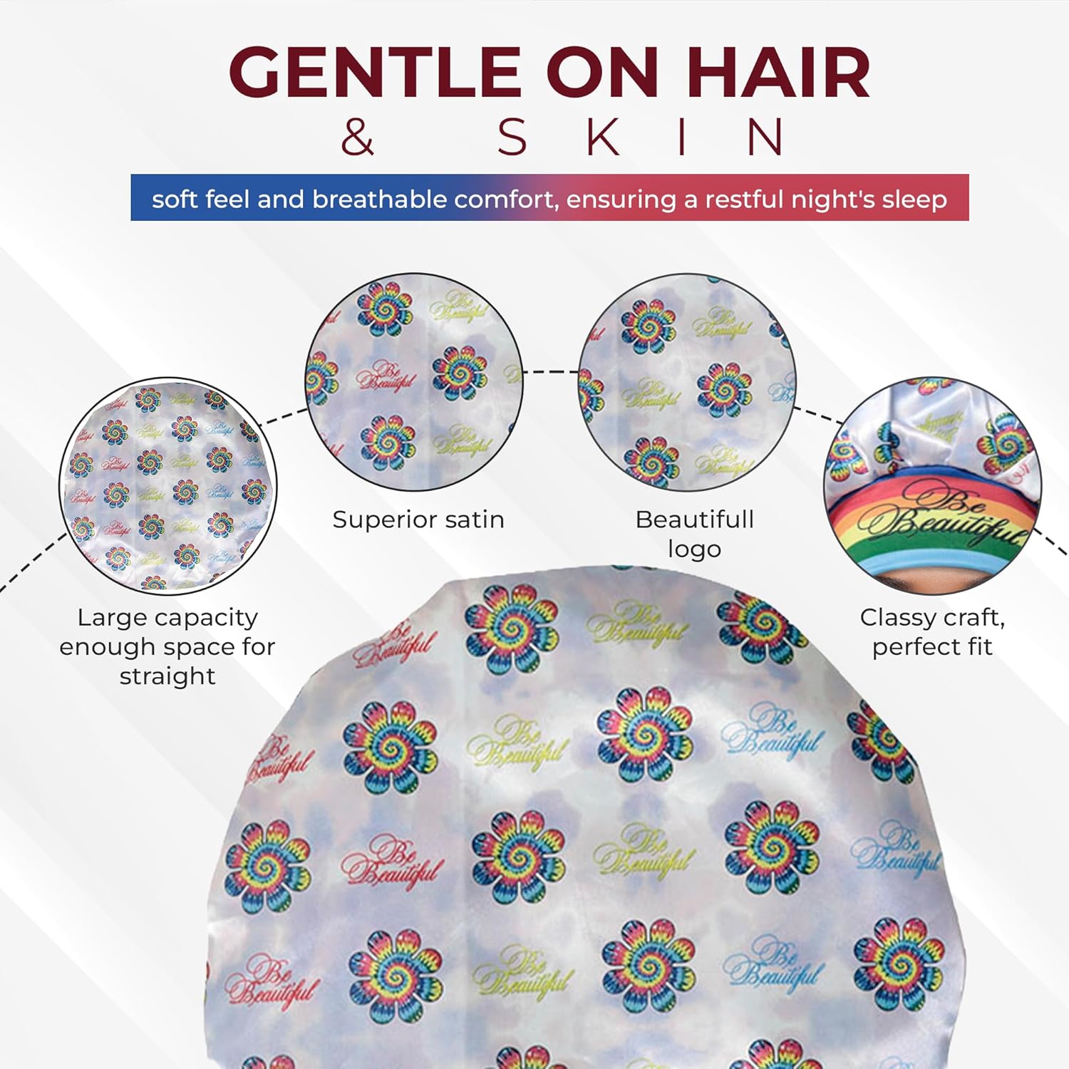 Premium Double Layer Silk Satin Sleeping Bonnets Designed for Hair Protection, Moisture Retention, and All-Night Comfort - Image 5