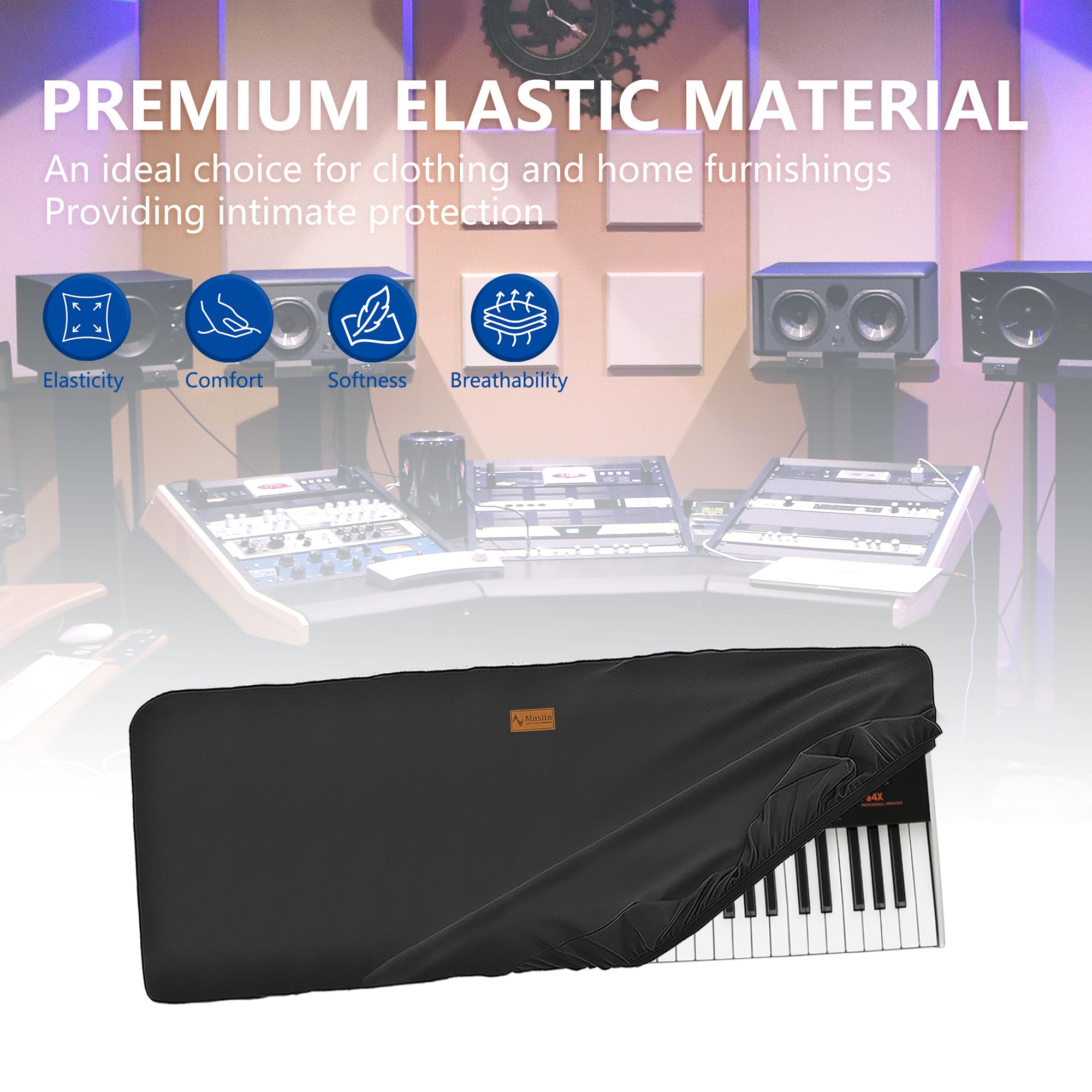 Musiin Staubschutz für Klaviertastatur mit 61 Tasten, kompatibel mit Sequential Prophet-5/Korg Pa4X Oriental 61/Pa4X 61/Roland E-X30/X20A/X20, kratzfest und staubdicht, passgenaues Design