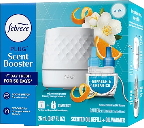 Miniatura 14 de Febreze Kit de iniciación Plug Scent Booster, difusor de aceite, ambientador enchufable, aroma continuo, 2 dispositivos + 2 repuestos de