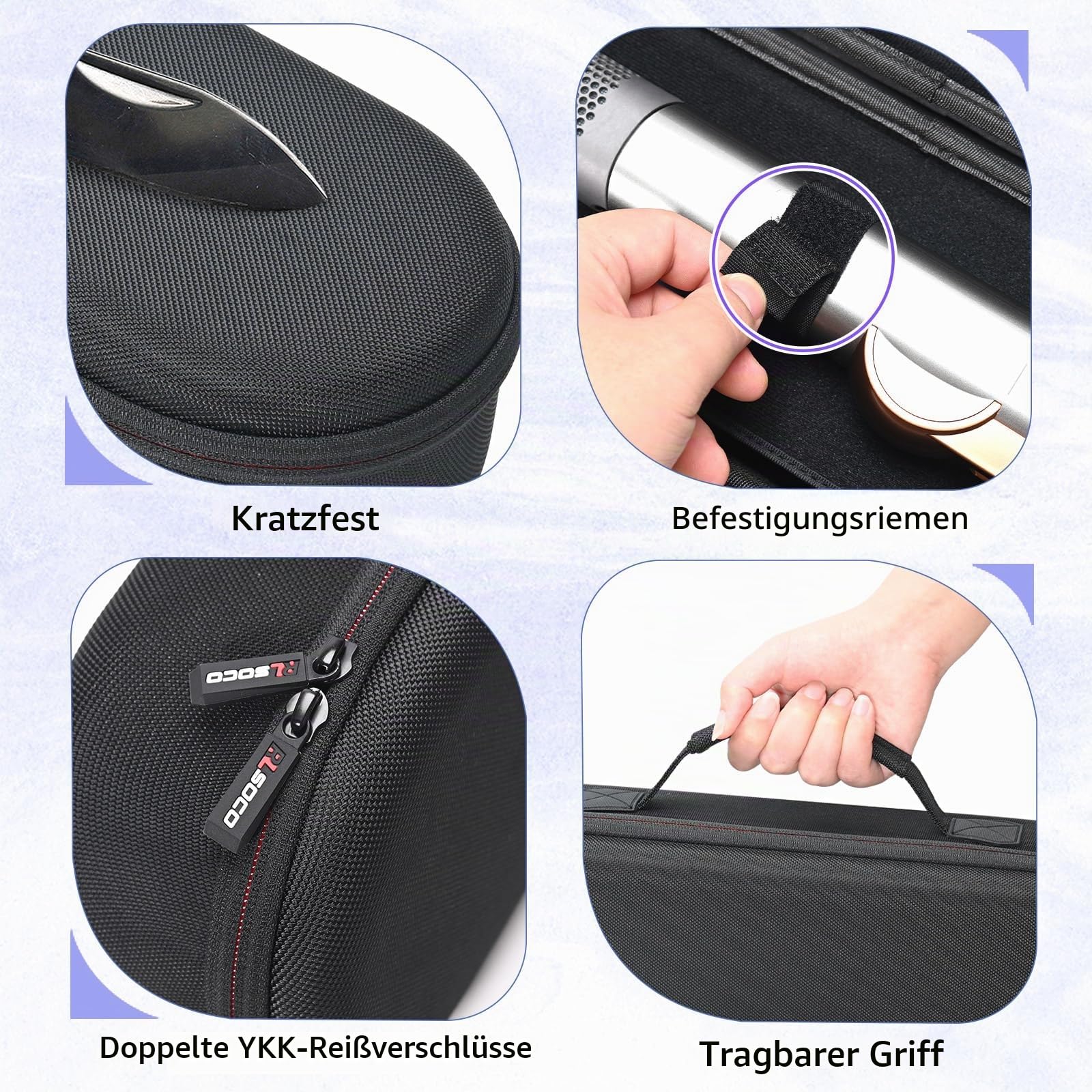RLSOCO Tasche für Dyson Airstrait Haarglätter HT01 & Corrale Haarglätter/Corrale Straightener - Schwarz