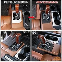 Vista 5 de Aunginsy Cubierta de panel de palanca de cambios para Toyot@a Tundra 2014-2021 Consola de palanca de cambios antiarañazos, marco de panel de cambio