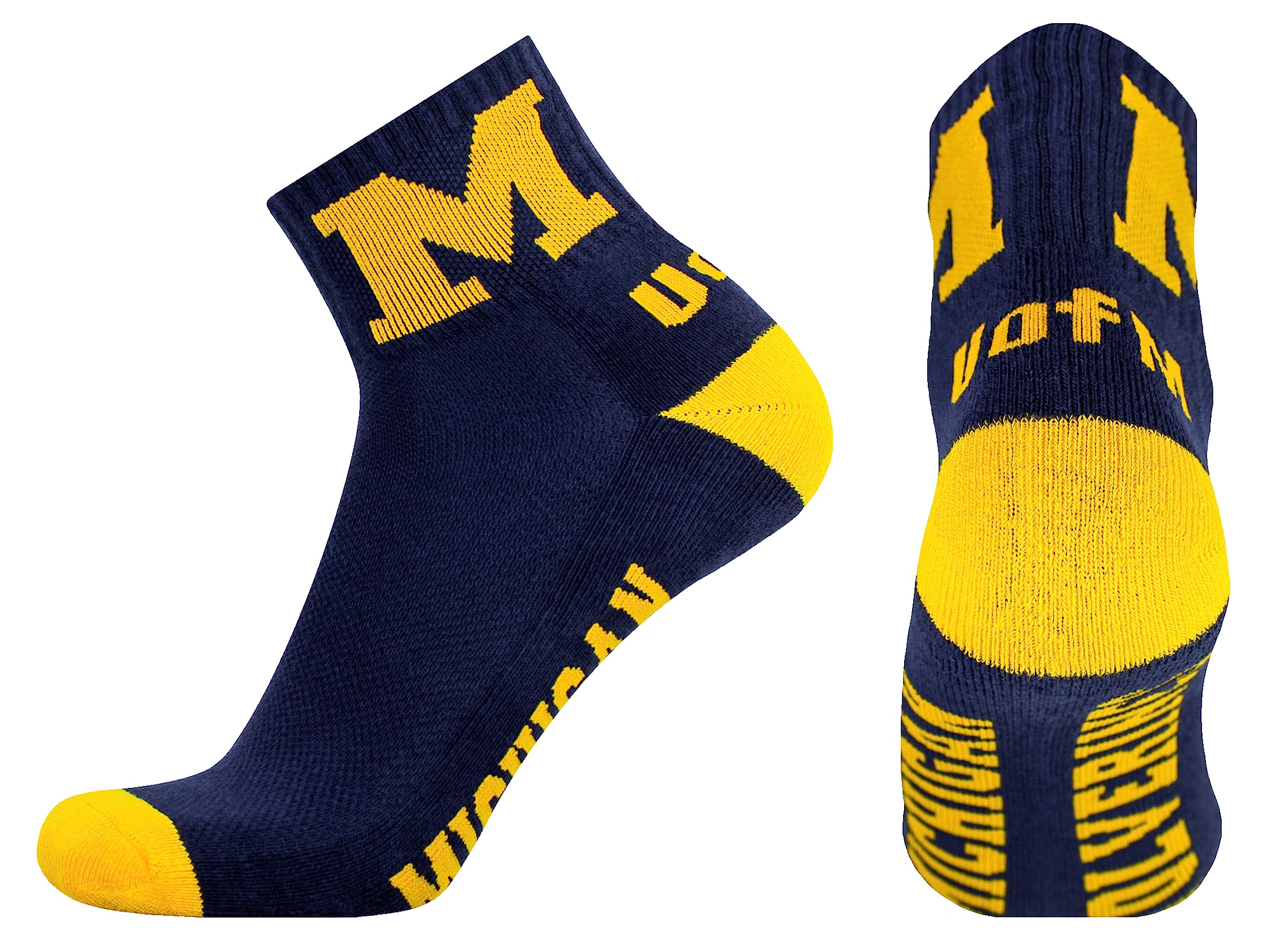 Donegal Bay NCAA Michigan Wolverines Quarter Socks, Blue