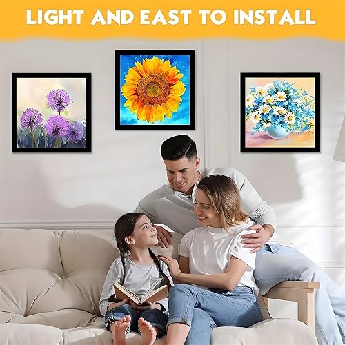 Miniatura 7 de Huacan Marcos de pintura de diamantes de 12 x 16 pulgadas  11.8 x 15.7 in, marco de arte magnético de diamante autoadhesivo (paquete de 4)