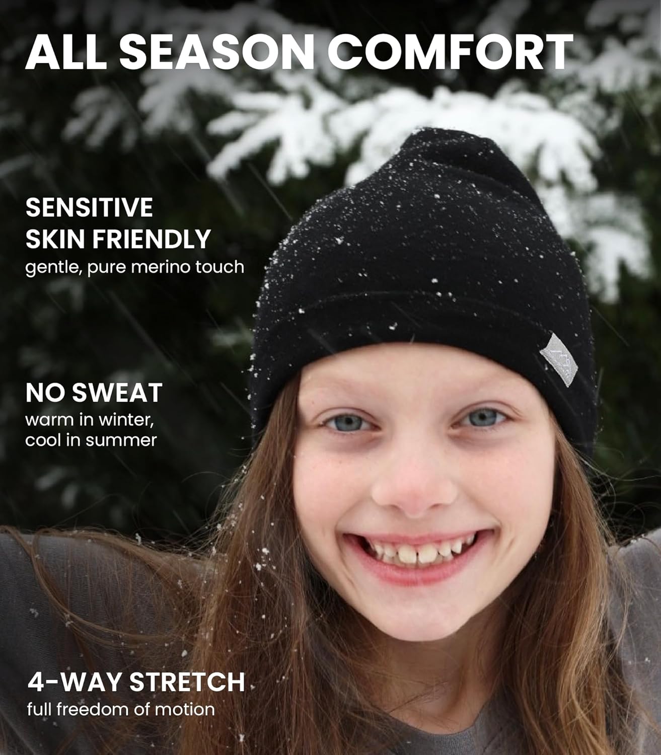 Merino Wool Beanie Kids - Unisex Cuff Wool Beanie Cap for Children - Breathable, Ideal for Sensitive Skin Winter Essential - Image 5