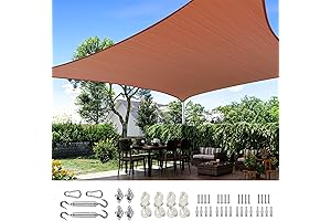 Rectangle Sun Shade Sail Canopy: Quictent 185GSM Rectangle Sun Sail