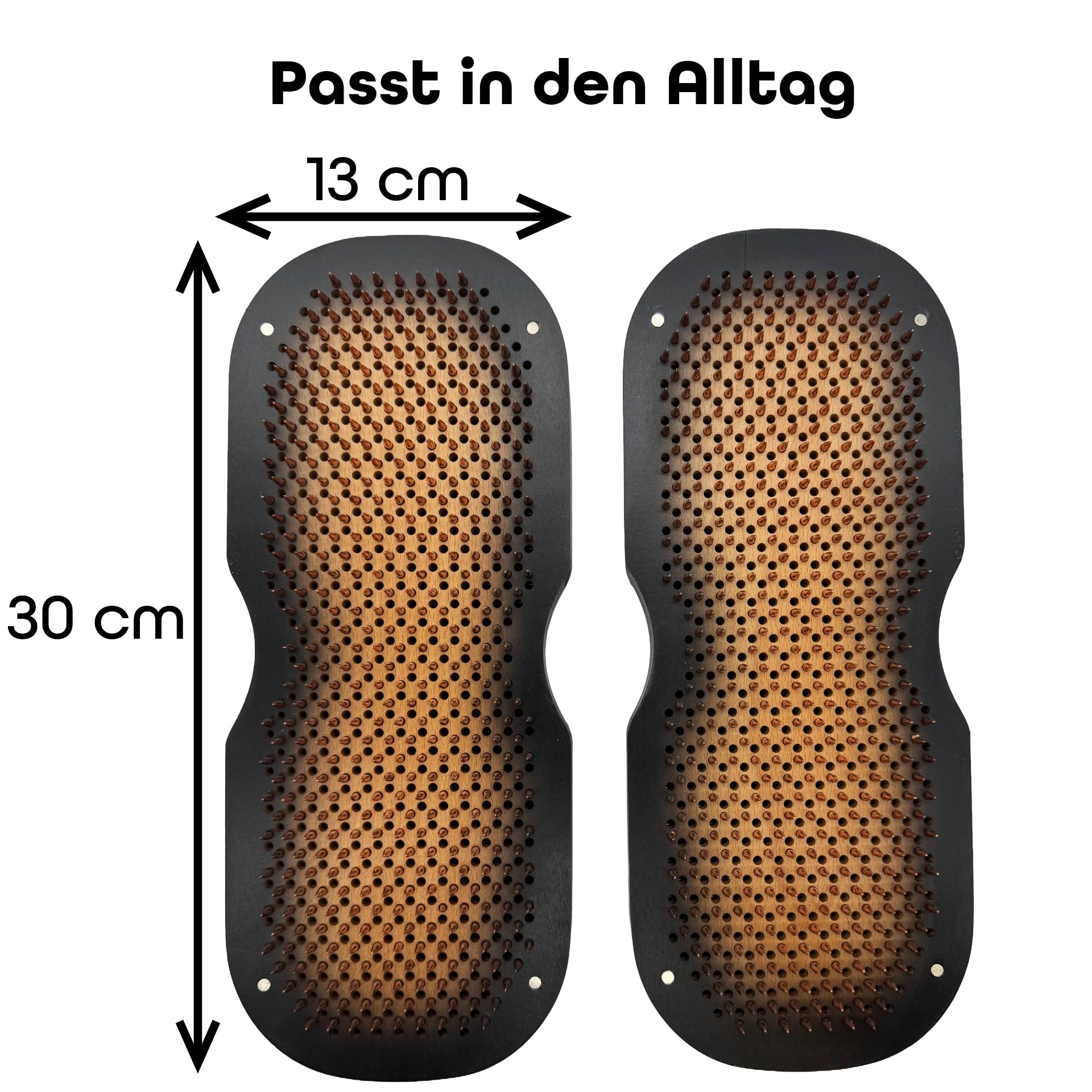 BodhiBoard Black Edition Kupfer Sadhu Board Nagelbrett für Füsse Fuß Yoga Meditation Holz für Akupressur Akupunktur Entspannung Mentale Gesundheit Massage Nail Board