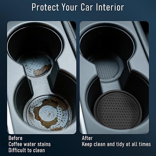 Miniatura 3 de Portavasos para automóvil, paquete de 4 unidades, antideslizante y a prueba de golpes, inserto de goma de PVC flexible para automóvil, camión, SUV