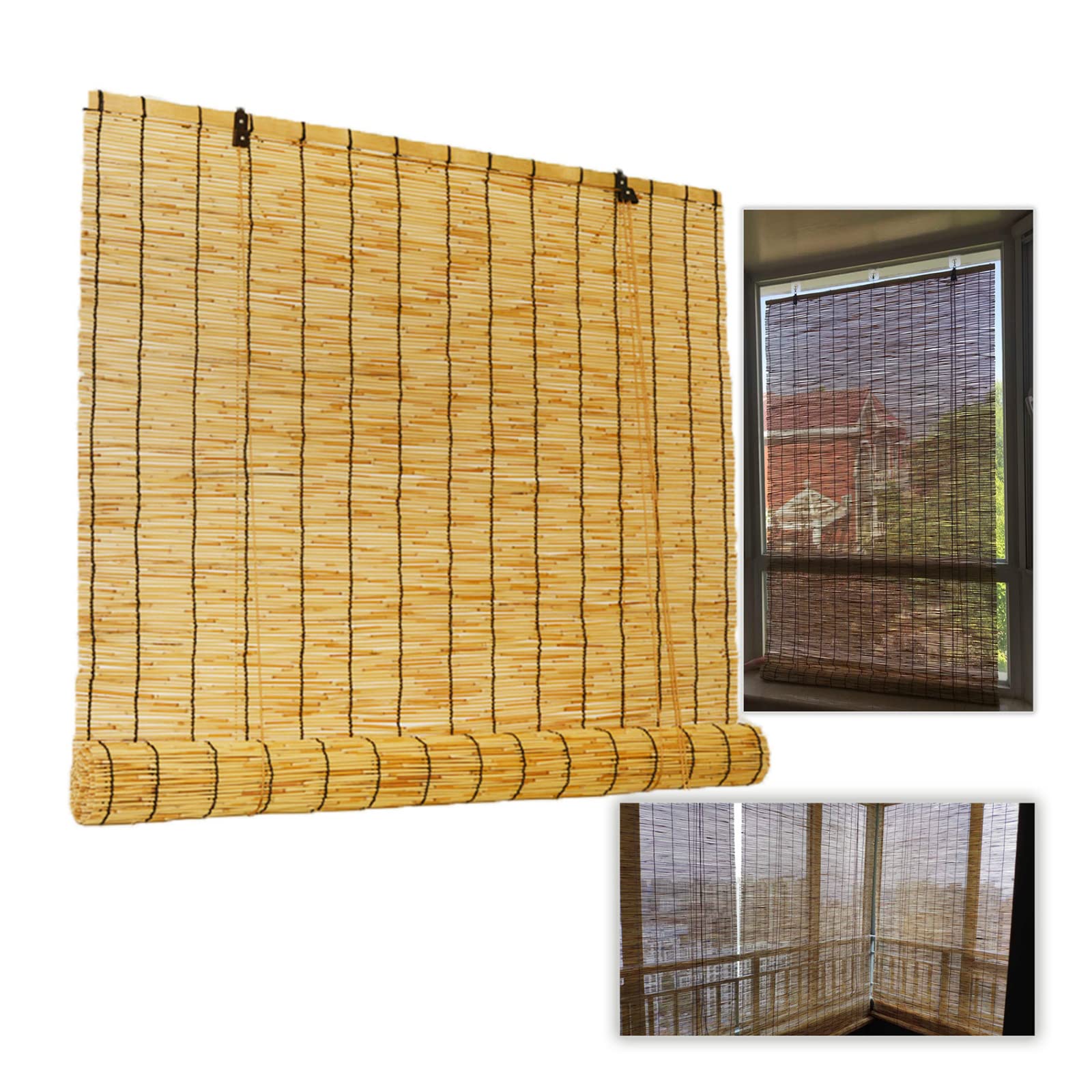 Rideaux en bambou naturel pour terrasse et stores de séparation