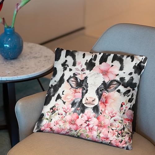 Miniatura 10 de Fundas de almohada de vaca de las tierras altas de 18 x 18 pulgadas, decoración de vaca de las tierras altas, almohada de vaca, decoración de