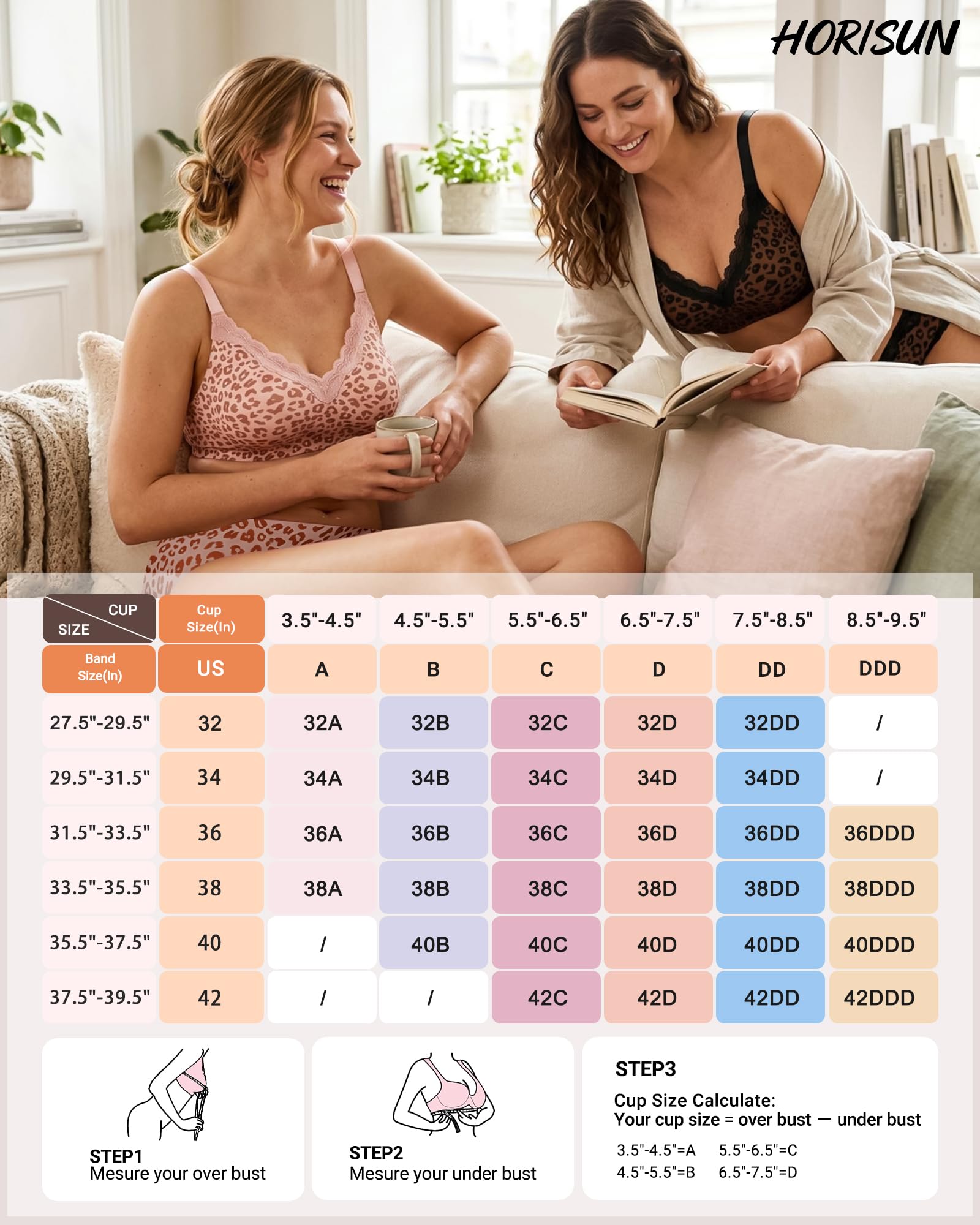 HORISUN Reggiseno senza fili in pizzo gelatina da donna, bralette senza