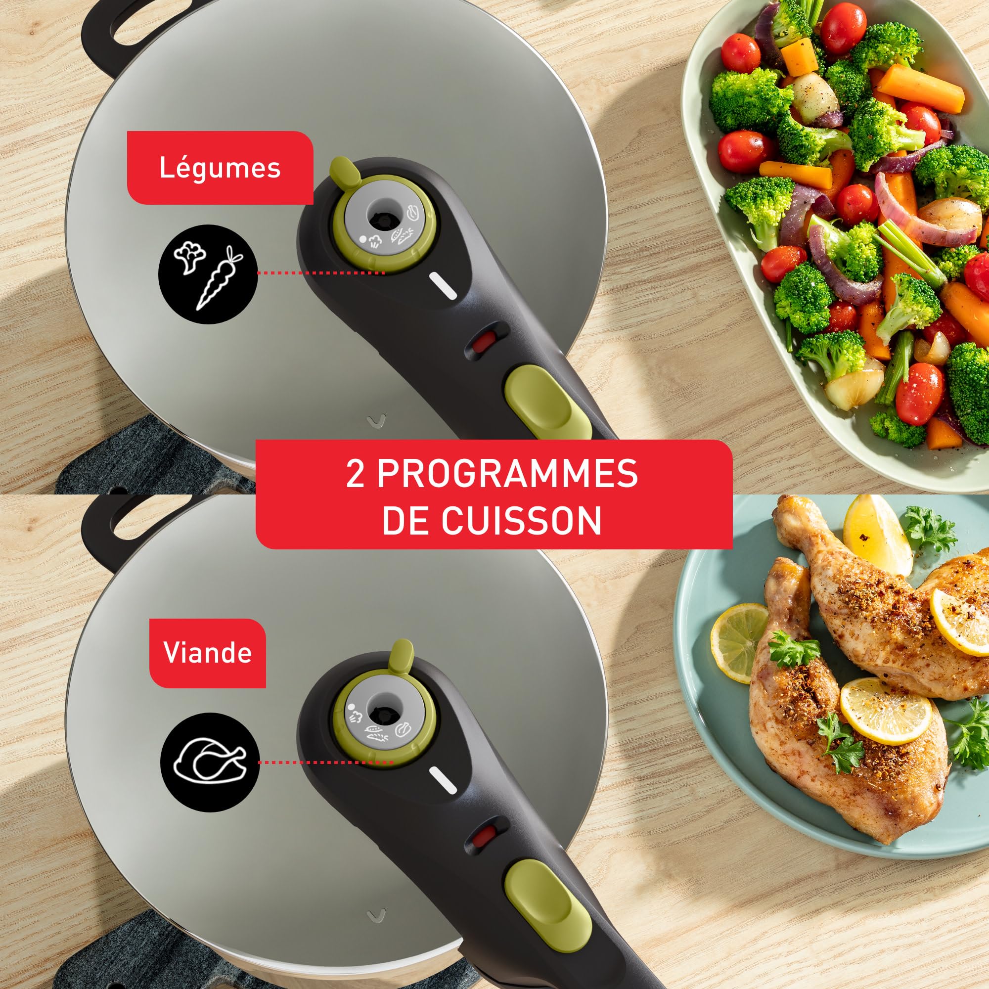 Tefal Secure Neo 8L, Cocotte-minute en acier inoxydable, Pour 5-8personnes, Résultats rapides, La qualité au juste prix, P2534449