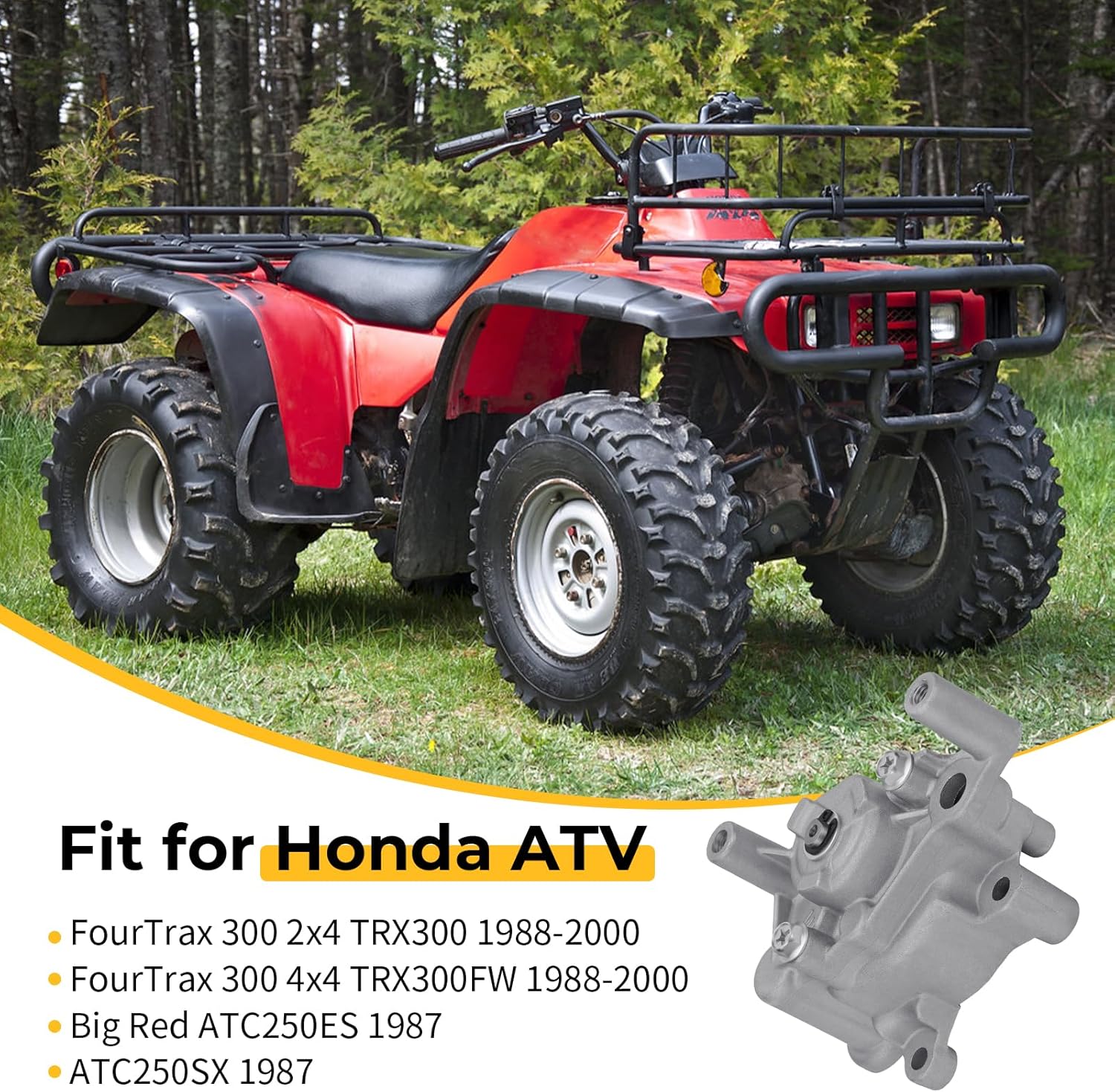 M MATI Oil Pump for Honda FourTrax 300 TRX300 TRX300FW 1988-2000 ATC250ES ATC250SX 1987 15100-HM5-670 15100-HA0-771