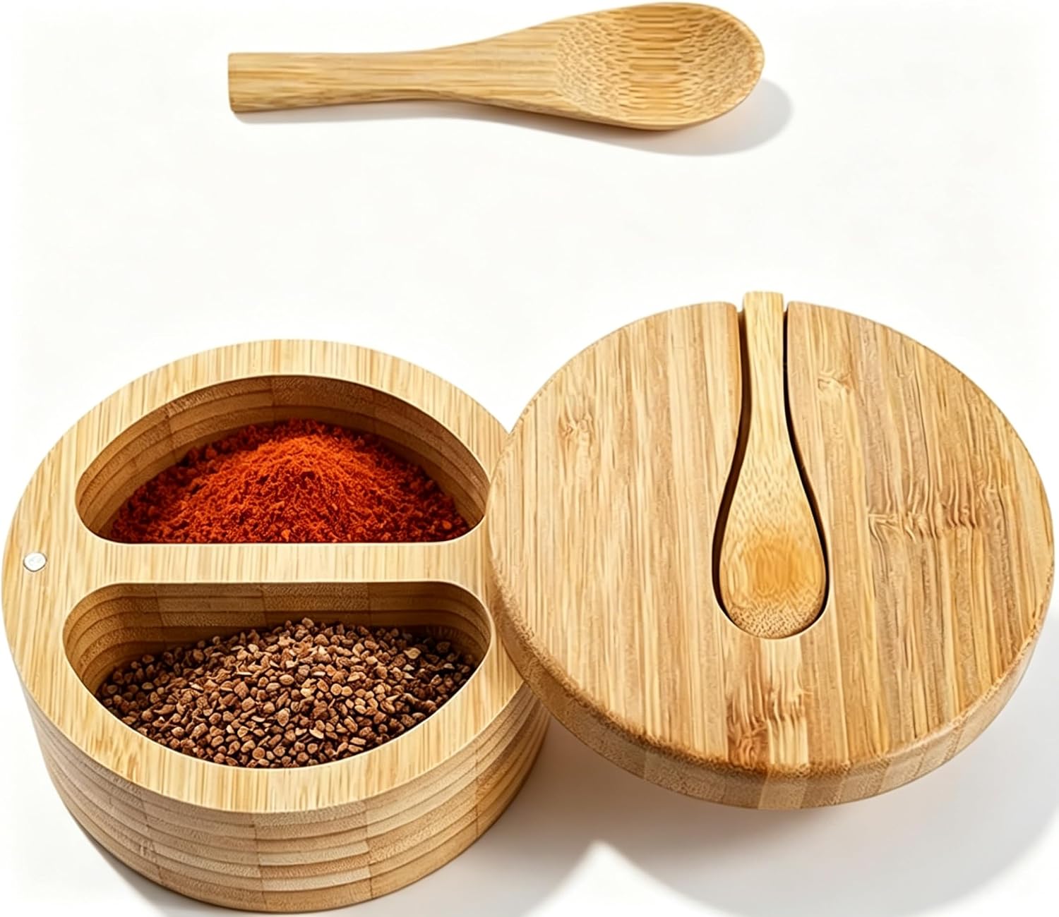 Toyvian Mini Spice Jar with Spoon Seasoning Container for Salt Sugar Herbs and Sauces Condiment Pot for Countertop Kitchen Storage 4.56 X 4.56 X 2.44 in 1 Jar 1 Spoon