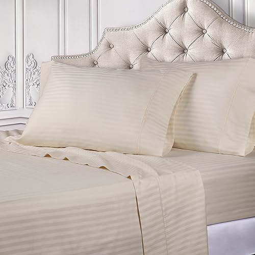 Miniatura 23 de Superior Juego de sábanas de algodón egipcio de 4 piezas, 1000 hilos, diseño moderno, sábanas sostenibles, básicos de lujo, sólidas, sábana bajera A