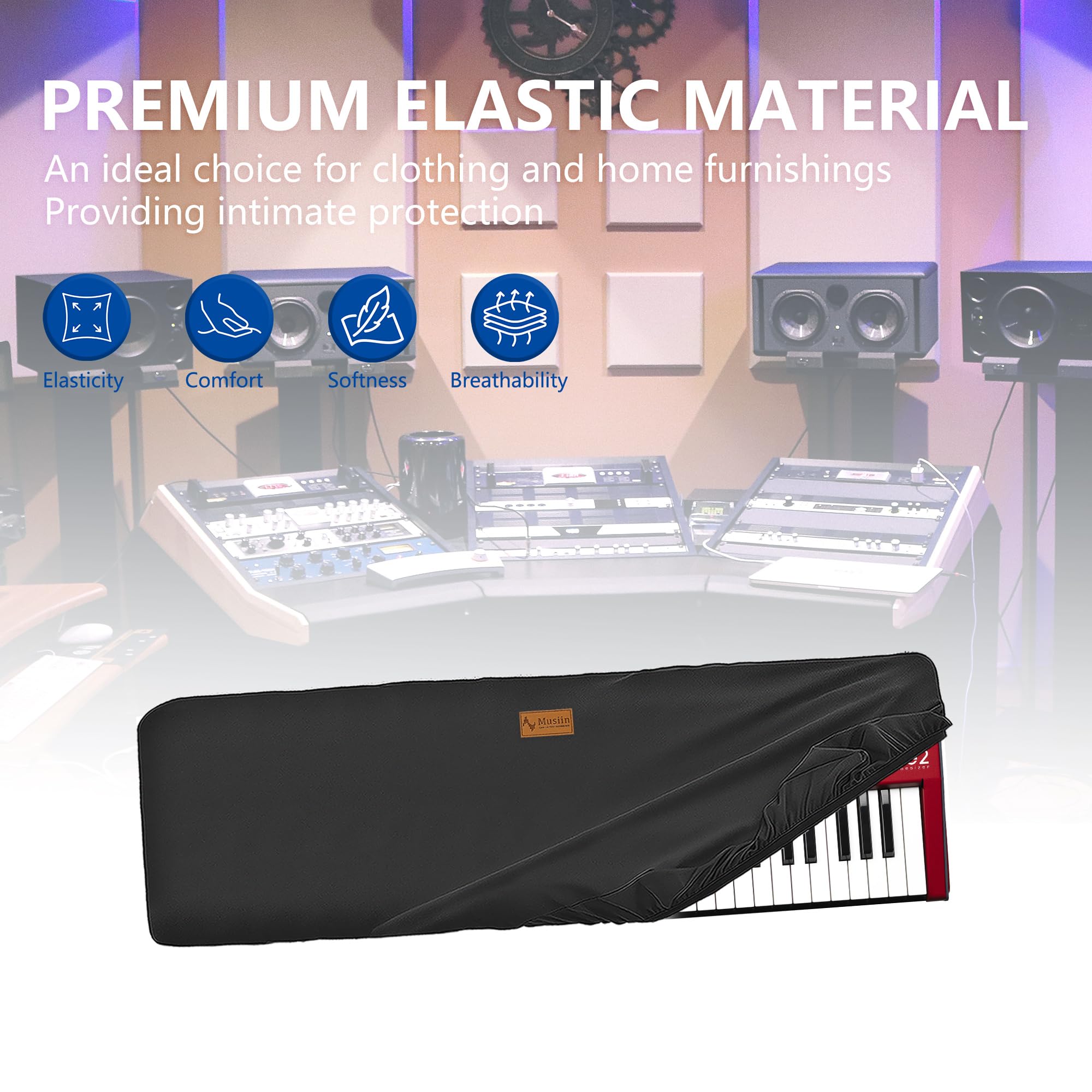Musiin Pro Shield: Ultimate Stretch-fit Chinlon Keyboard Cover - Water & Dust Resistant, Compatible with Nord Wave 2 Keyboard