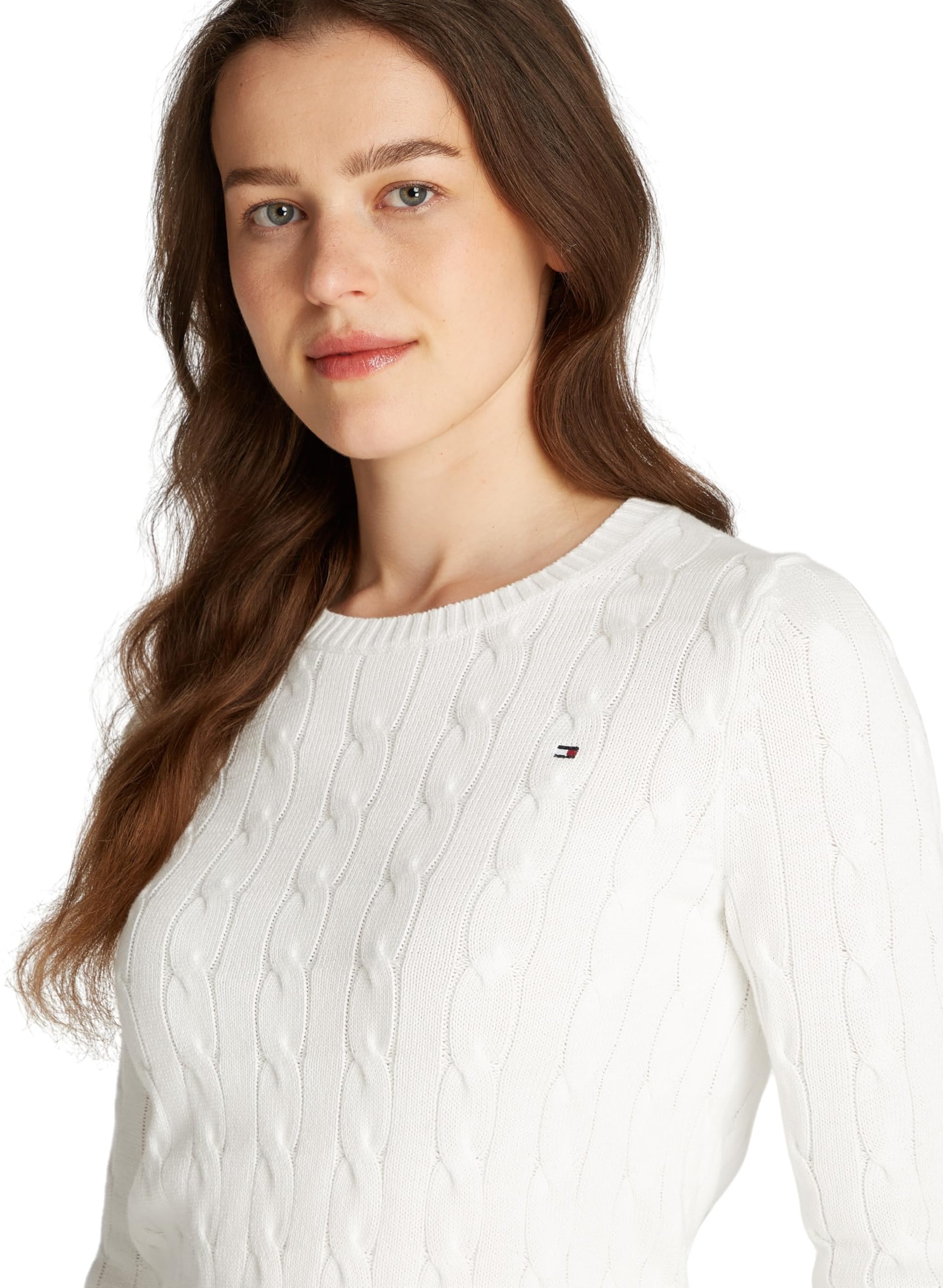 Tommy Hilfiger Jersey Mujer Co Cable con Cuello Redondo