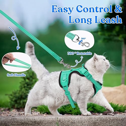 Miniatura 5 de Supet Arnés para gatos y correa para caminar a prueba de escape, arnés ajustable para gatos, arnés para gatos pequeños de fácil control para gatitos