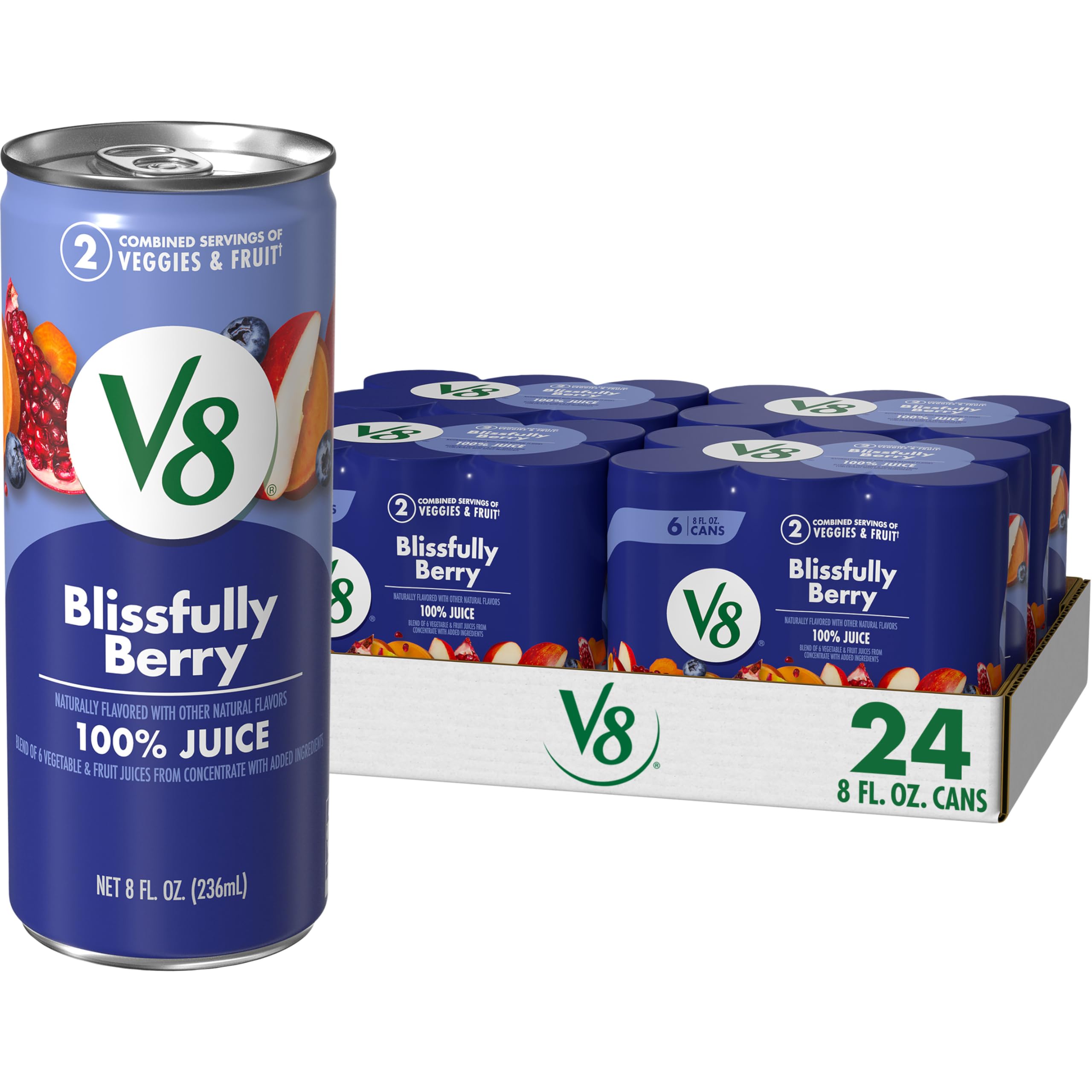 Amazon.com : V8 Blissfully Berry 100% Fruit and Vegetable Juice, 8