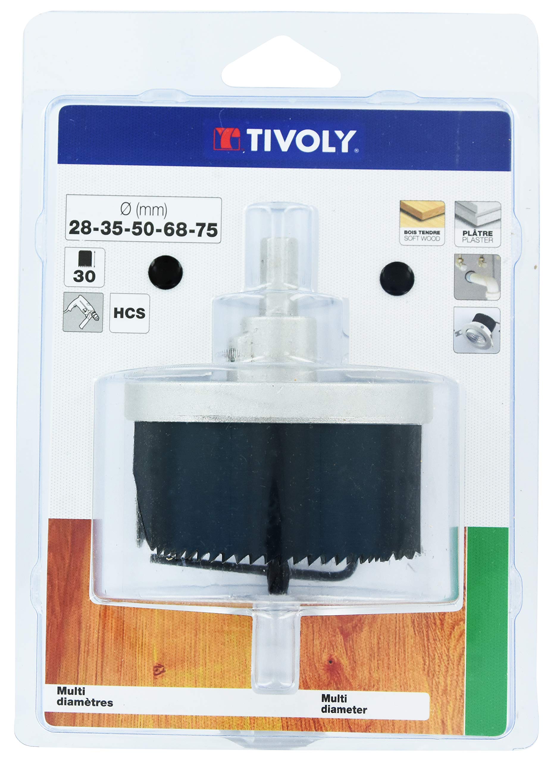 TIVOLY XT50522052014 - Blister SIERRA CORONA HCS/​MULTI-​HOJAS/​Uso OCASIONAL diámetros 28-​35-​50-​68-​75 (30mm) (Envase de 5 pz.)