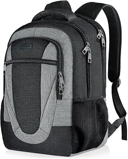 BIKROD Backpack for Men and Women, Extra Large School Backpacks for Teens, Water Resistant Back Pack Fits 17 Inch Laptop, Business Anti Theft Sturdy Computer Bag Gifts, Blackgrey