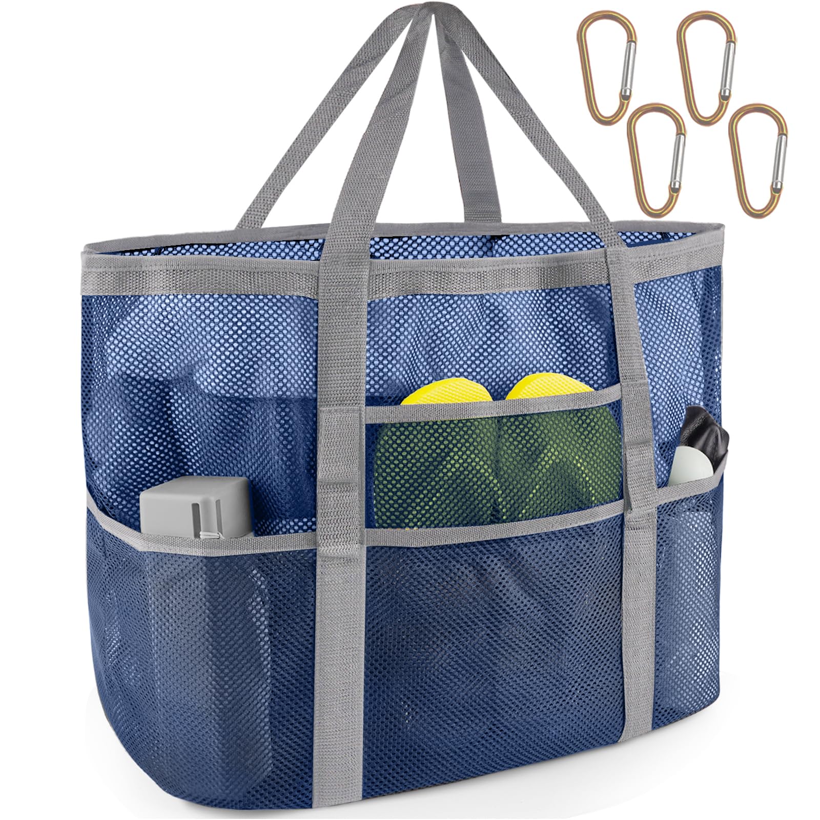 SRISE Mesh Beach Bag - Large Beach Tote Bag for Family Beach Bag for Toys & Vacation Essentials