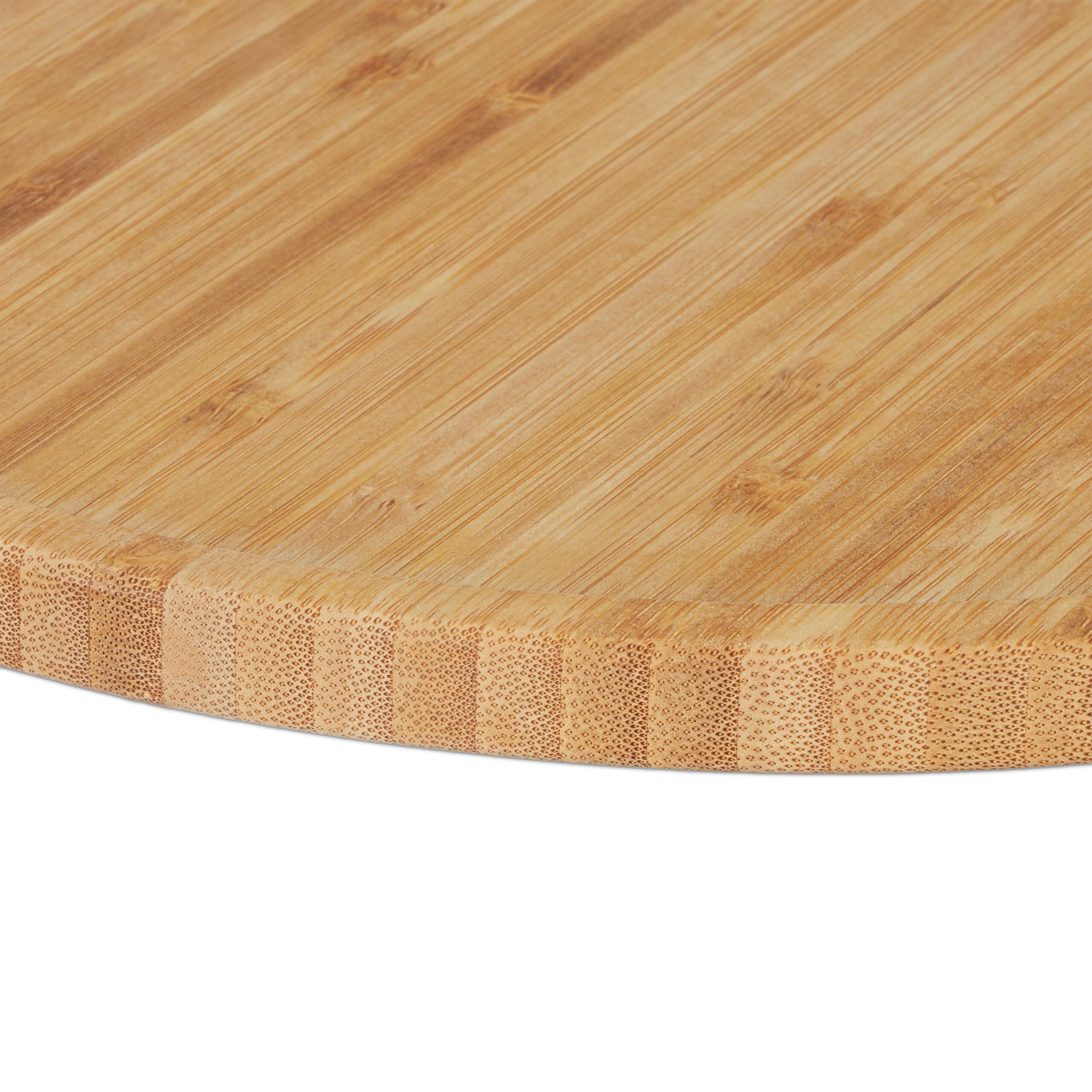 Relaxdays Planches à Pizza, Lot de 4, Bambou, diamètre de 32 cm, Plateaux de Service pour fromages, Ronds, Nature
