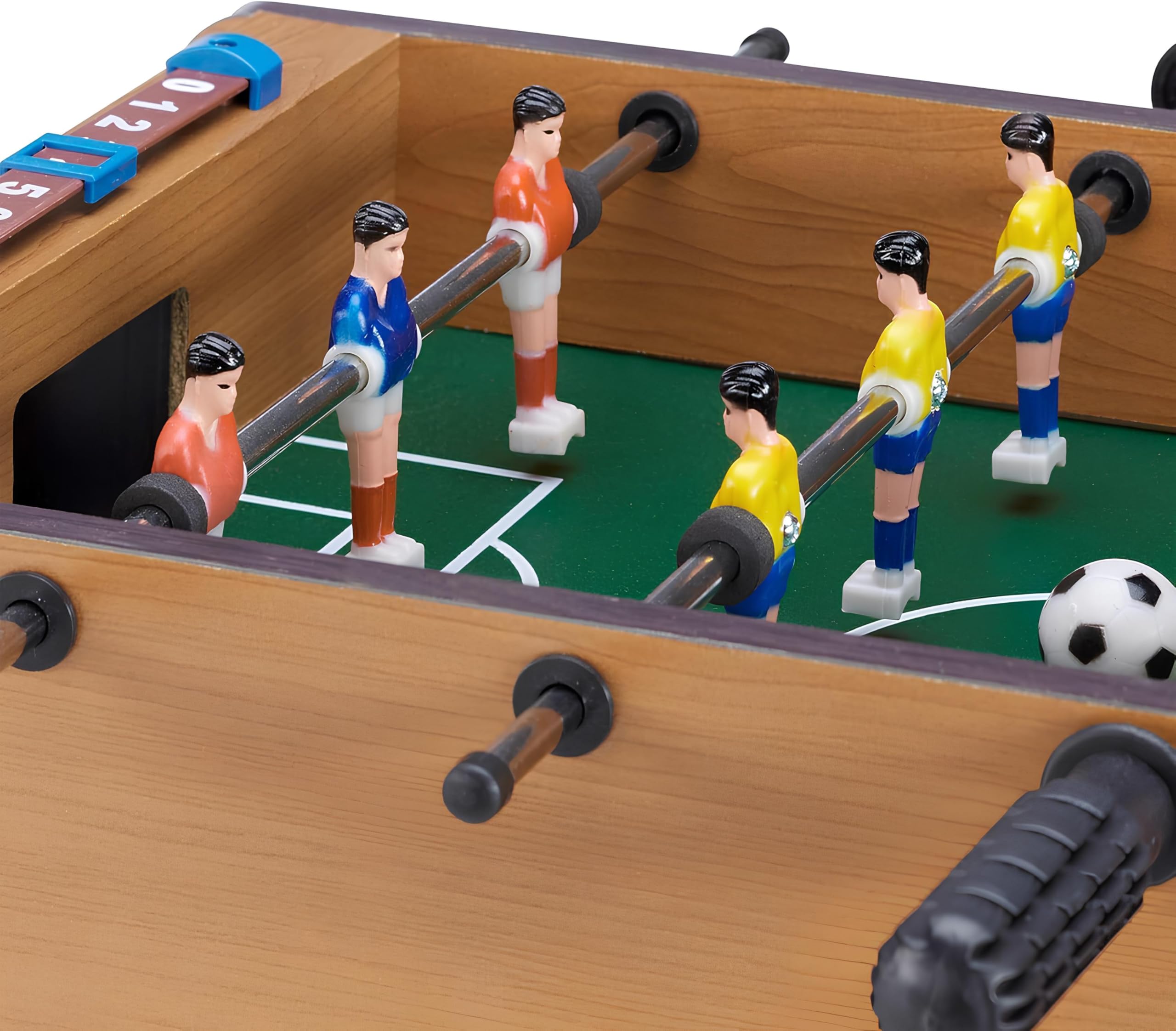 Calcetto Biliardino Calciobalilla in Legno da Tavolo cm 48,5x30x5 Calcio Balilla da Tavolo in Legno con Segnapunti Gioco Calcetto Biliardino Calcio Balilla per Bambini e Adulti Calcetti Gioco in Legna