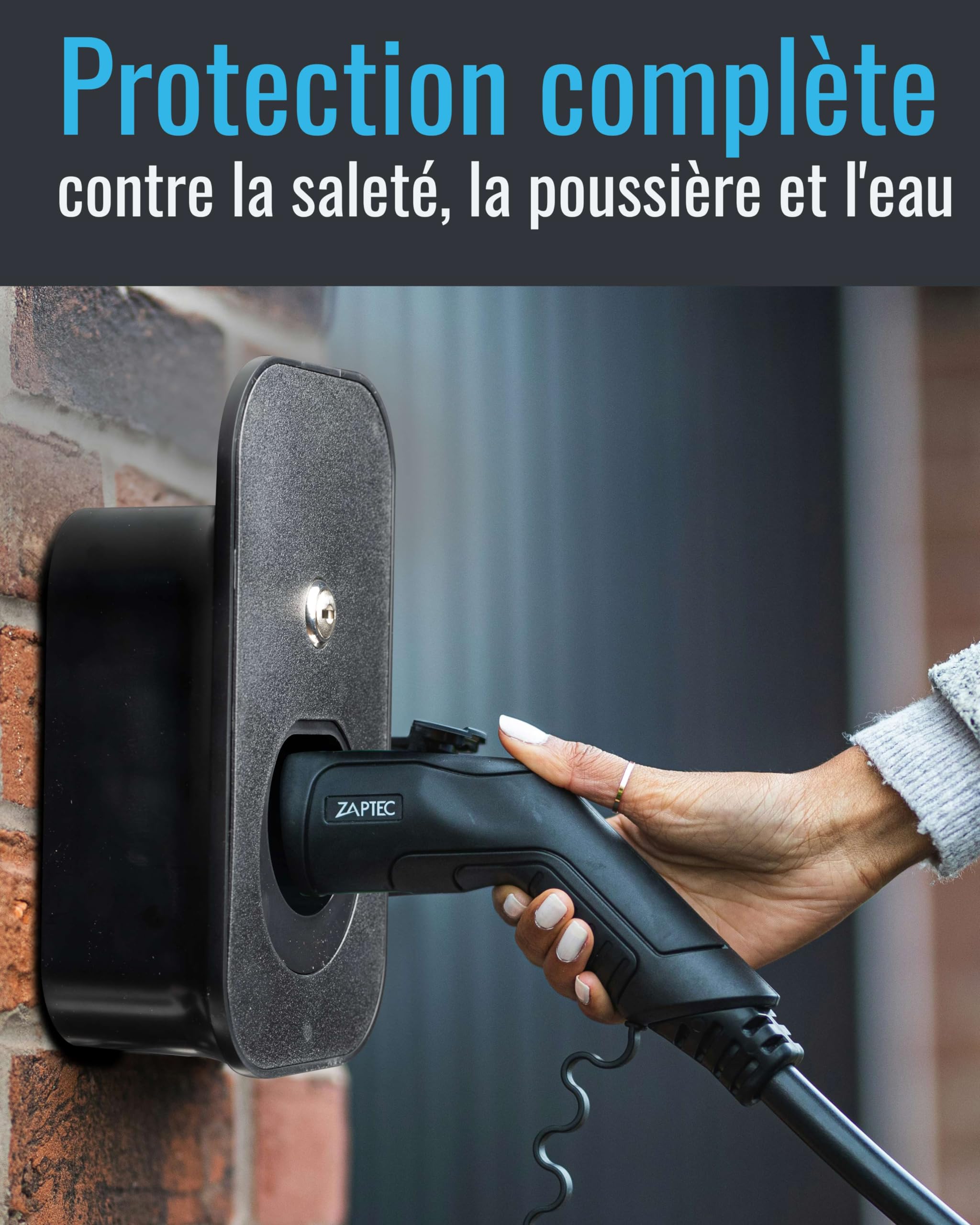 Parkwächter E1 Organisateur de câbles pour wallbox avec Serrure, Support Mural de câble de Station de Charge, Support de câble de Voiture électrique, Sécurité Enfant et Dispositif antivol