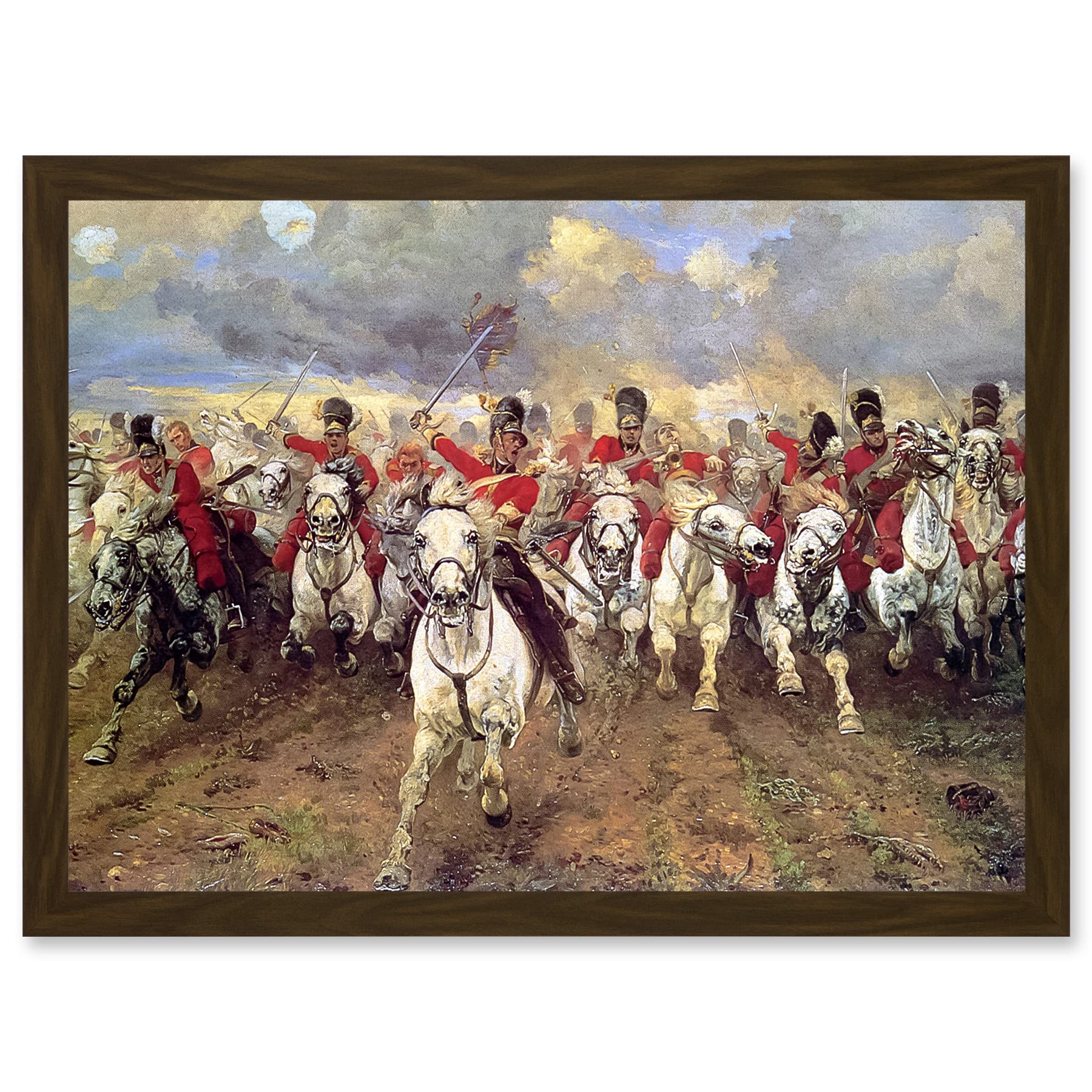 Artery8 Thompson Scotland Forever Battle Waterloo Painting Artwork Framed Wall Art Print A4