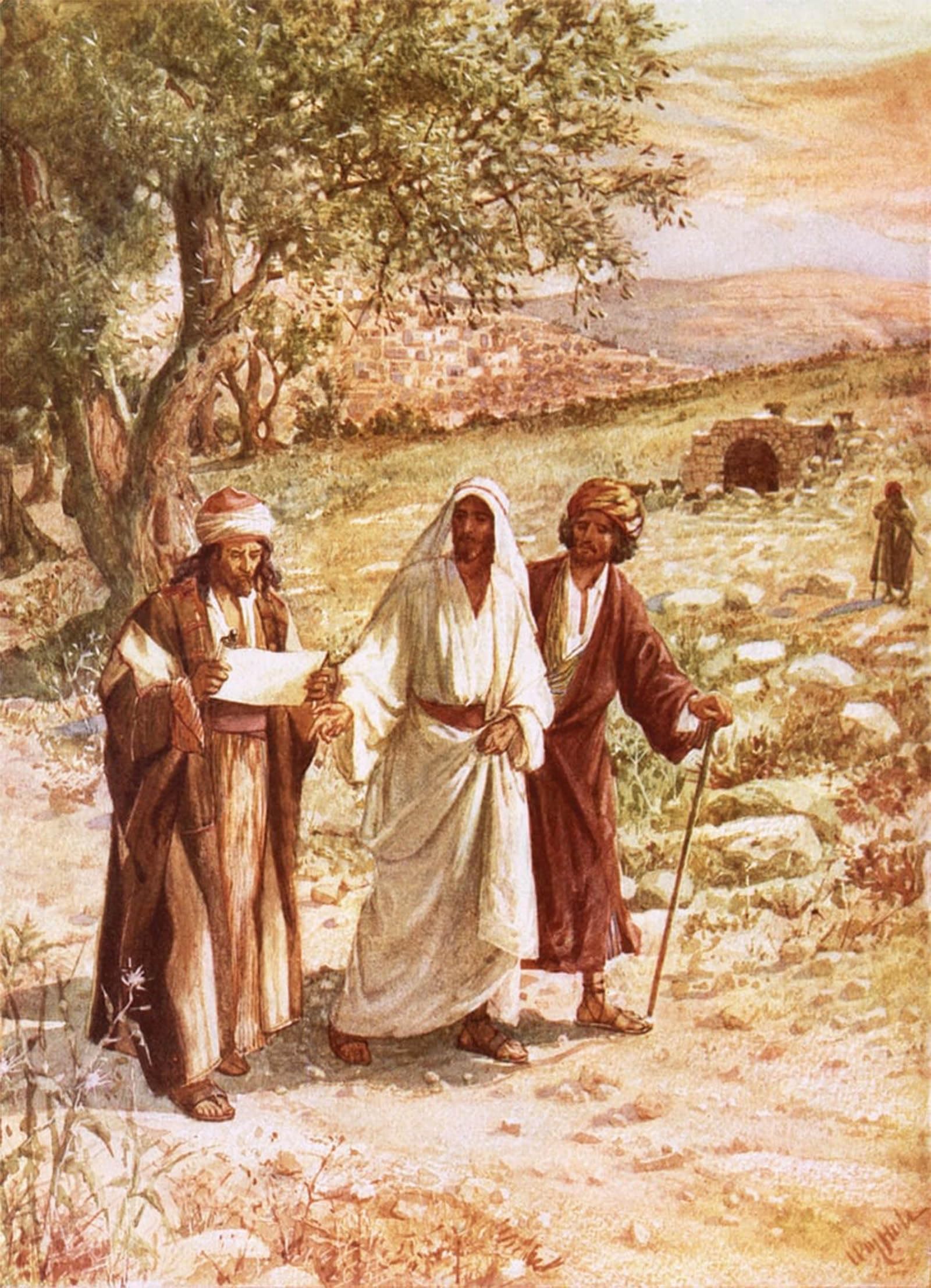 SERENDIPITP Retro Picture Poster Wall Art Pictures Painting Jesus Appearing to Two Disciples on the Road to Emmaus by William Brassey Hole Wall Art Canvas Print for Wall Decor 60x90cm