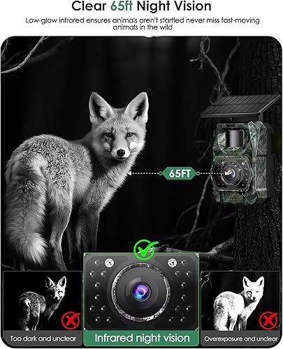 Miniatura 6 de Cámara de Rastreo Solar WiFi Bluetooth - Cámaras de Caza con Visión Nocturna, Sensor de Movimiento, Impermeable, Cámara de Ciervos Recargable con