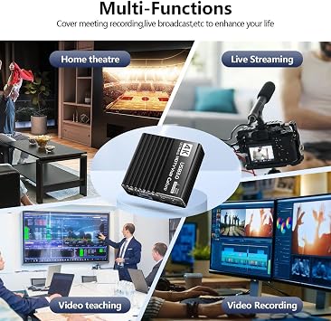 Capture Card for Streaming 4K 60FPS Low Latency Recorder Adapter | 1080P Audio Capture Card for Streaming Recording Teaching Conference Console Monitor TV