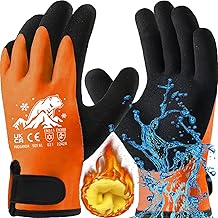100% Waterproof Thermal Winter Work Gloves Fleece Liner Insulated Warm for Cold Weather Gardening Outdoor Car Washing Fishing Multipurpose
