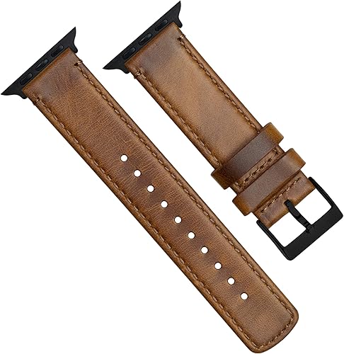 Miniatura 3 de Barton - Correa de cuero flor para reloj, de liberación rápida, anchos disponibles: 16mm, 18mm, 19mm, 20mm, 21mm 22mm, 23mm o 24mm Cuero y costuras