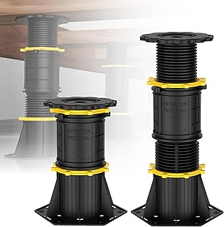 2 Pcs Adjustable Height Bed Support Legs, 8.5-13 inch, Black Plastic, Bed Frame/Bed Center