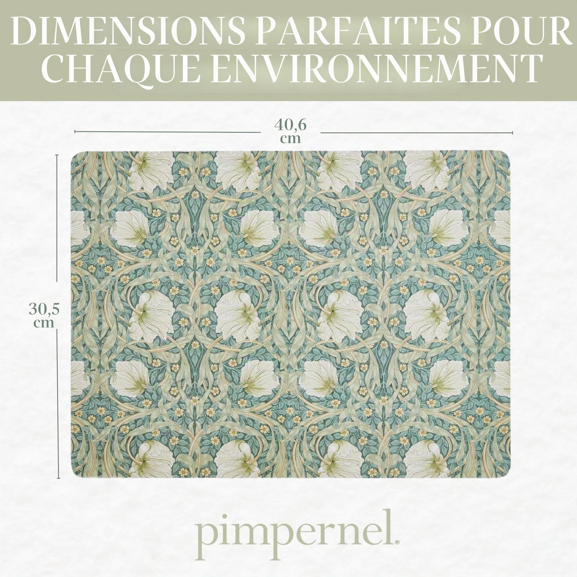 Pimpernel Morris & Co Privat Lot de 4 Sets de Table résistants à la Chaleur, Motif Floral et Dos en liège, pour Table de Salle à Manger, Cadeau pour Occasions spéciales, Bleu