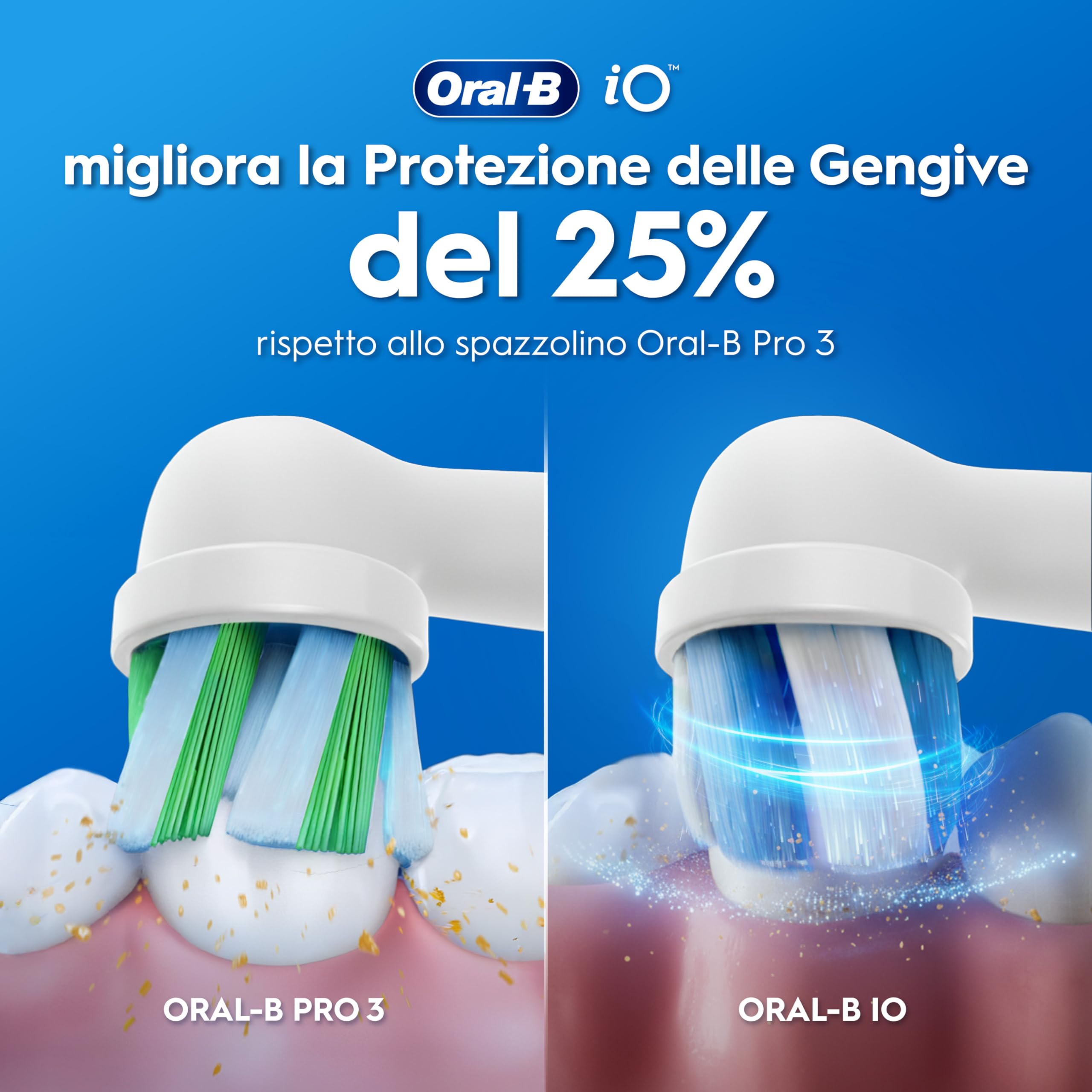 Oral-B Spazzolino Elettrico iO 2 Verde, 1 Testine Di Ricambio, Spazzolino Elettrico Ricaricabile, Pulizia Denti Efficace, Copri Testine, Sensore Di Pressione, Delicato Sulle Gengive, Custodia