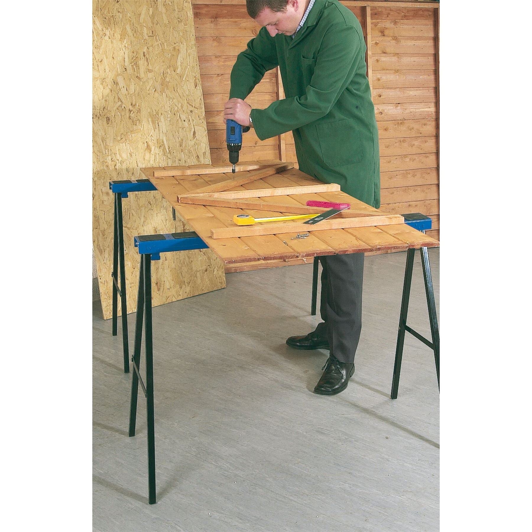 Draper 52072 składane kozły, 1000 mm x 800 mm, para, niebieskie