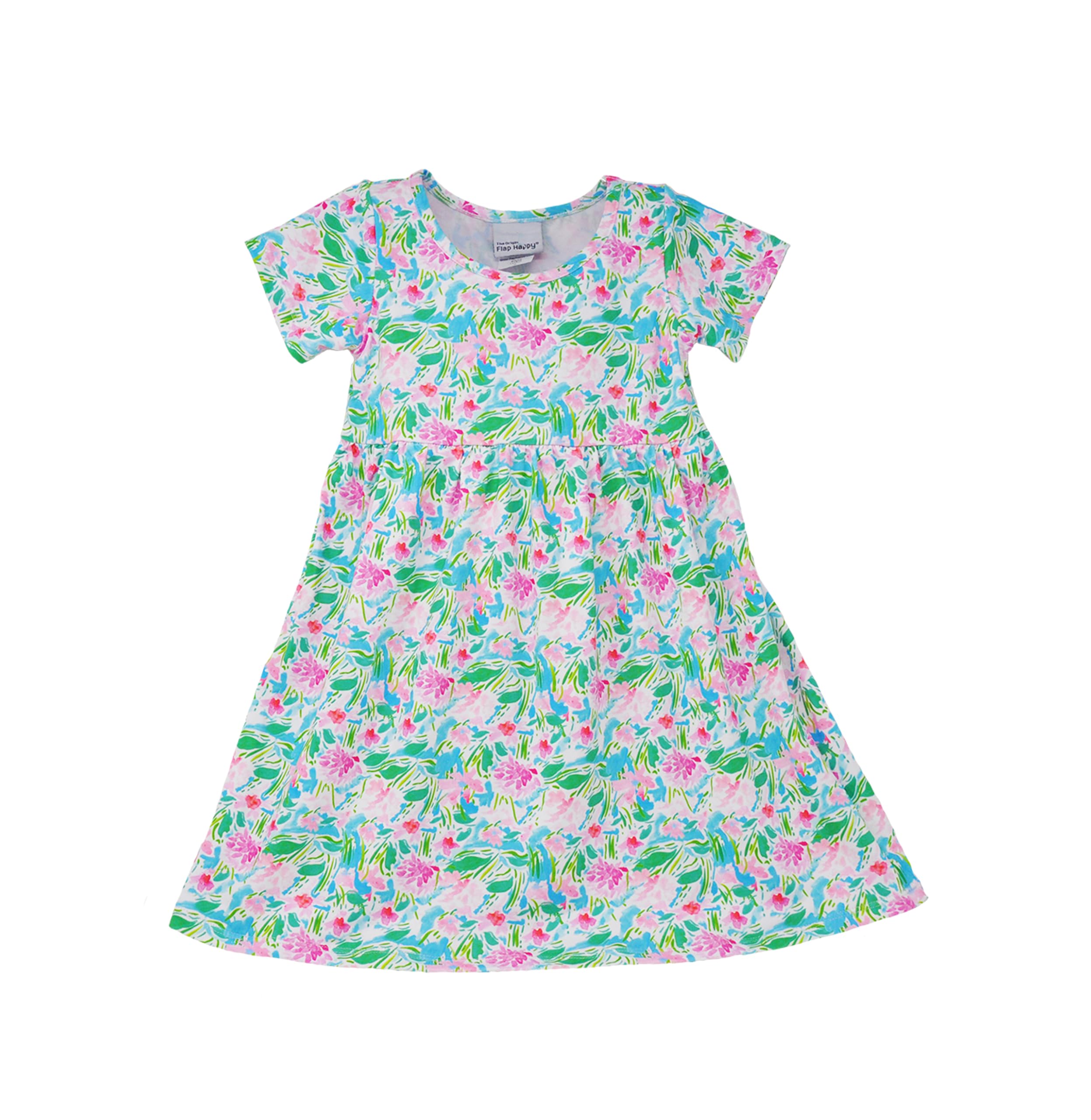Flap Happy Baby Girls' UPF 50+ Laya Short Sleeve Tee Dress