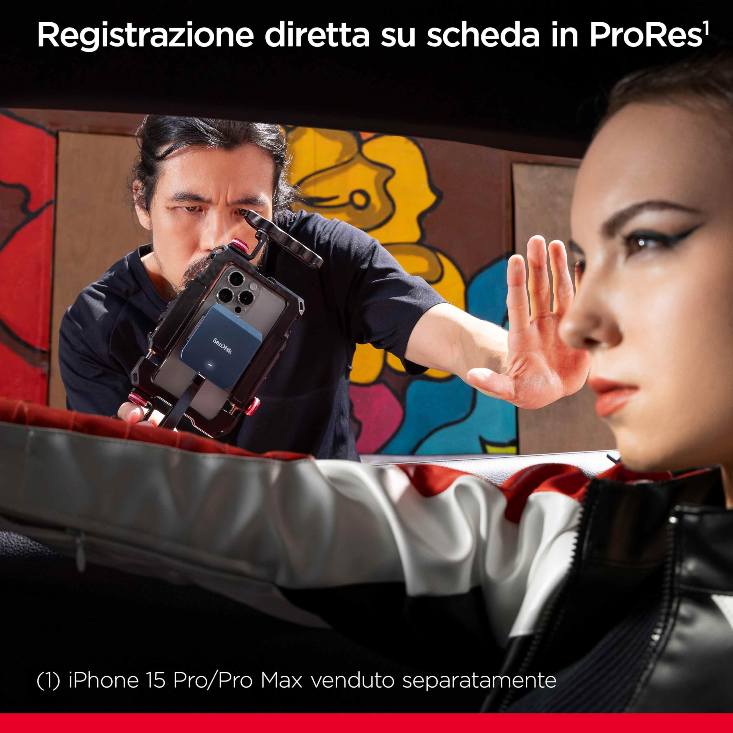 SANDISK PRO-CINEMA CFexpress Registratore Type B compatibile con MagSafe per iPhone 15 Pro-Pro Max, USB-C, 4K ProRes