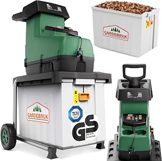 GARDEBRUK® Leisehäcksler 3100 W max. 45 mm Aststärke Elektrisch 60 L Auffangbox Walzenhäcksler Gartenhäcksler Schredder