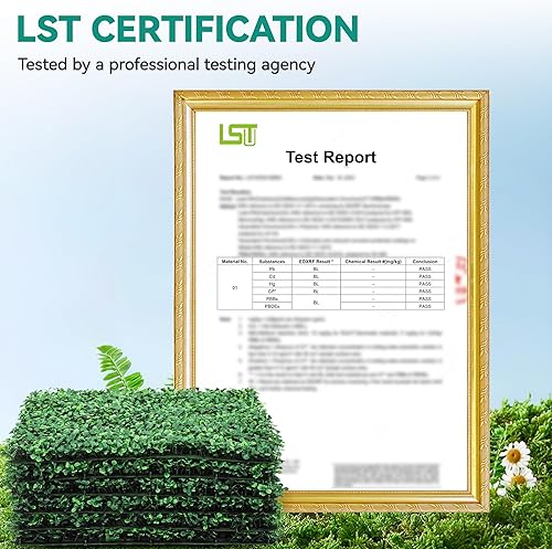 Miniatura 6 de YITAHOME 24 paneles de pared de césped artificial de 20 x 20 pulgadas, paneles de pared de seto de boj de césped artificial, valla de privacidad con