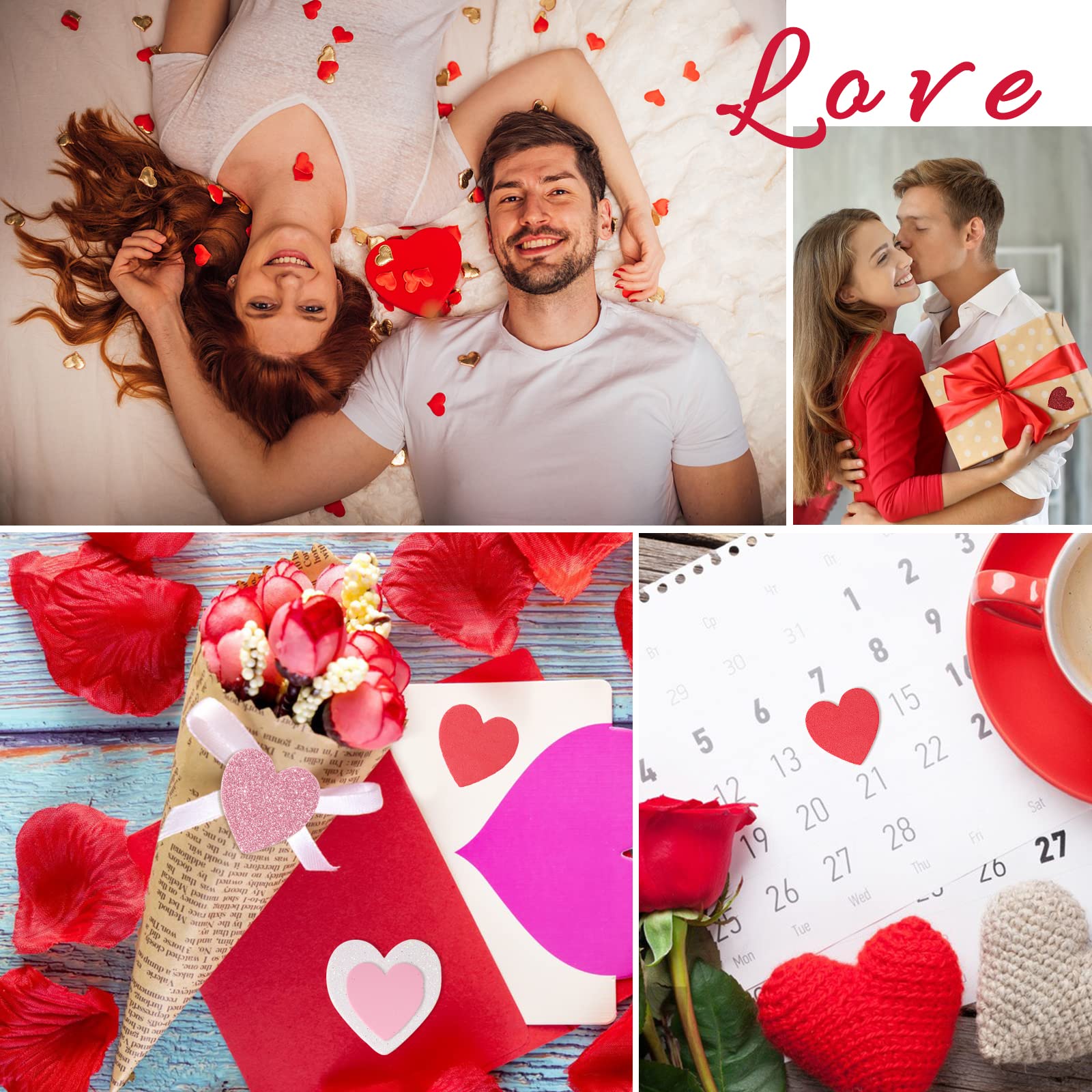 Jtnohx 130 pezzi di adesivi a cuore, adesivi in schiuma glitterata, cuore decorazioni in schiuma per la scuola, kit per scrapbooking
