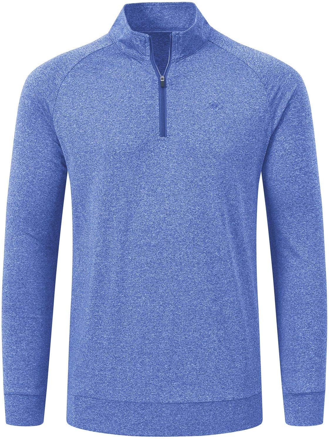 MoFiz Men's Long Sleeve Shirts Quarter Zip Pullover Men's Polo Shirts Quick Dry